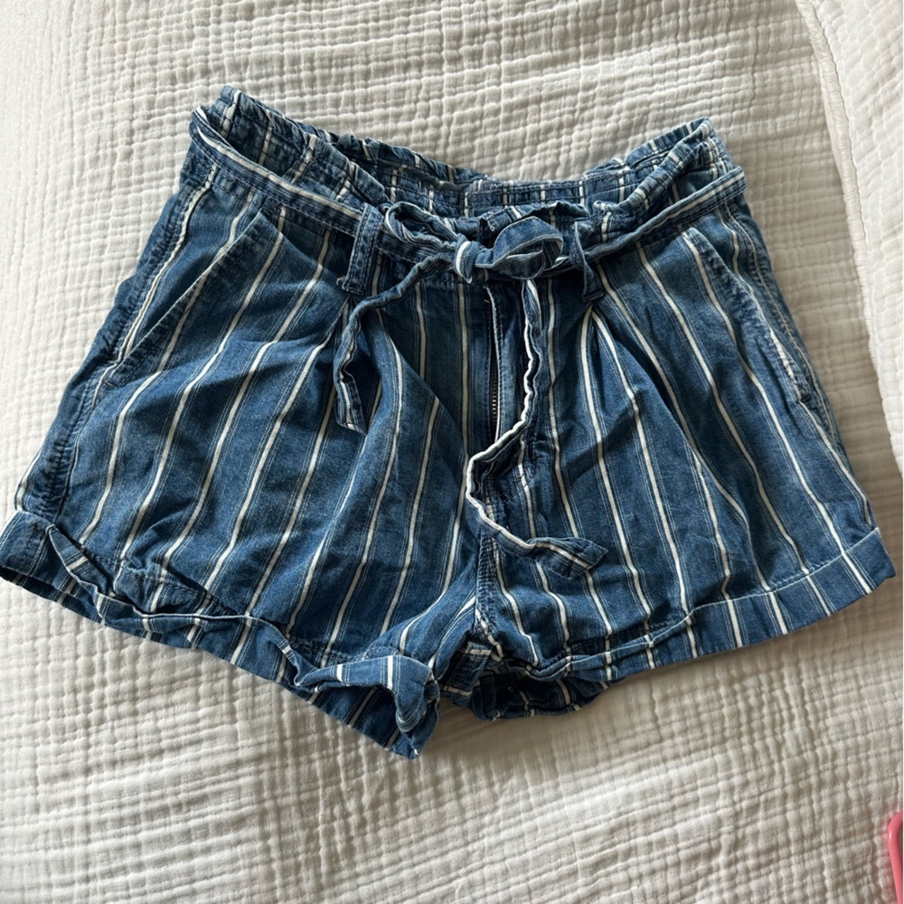 Striped Jean shorts